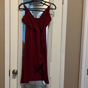 Maroon Spaghetti Strap Dress